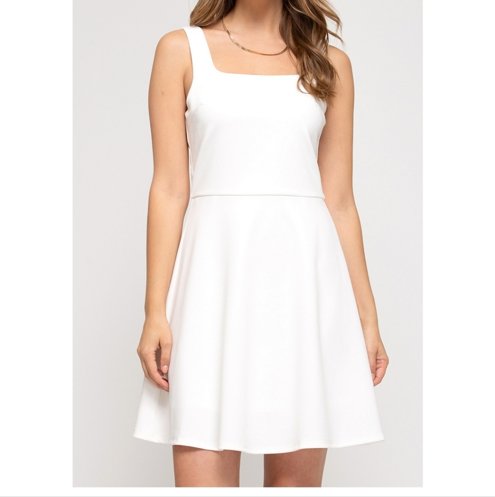 Fashion dazzle white babydoll dress. Size- large